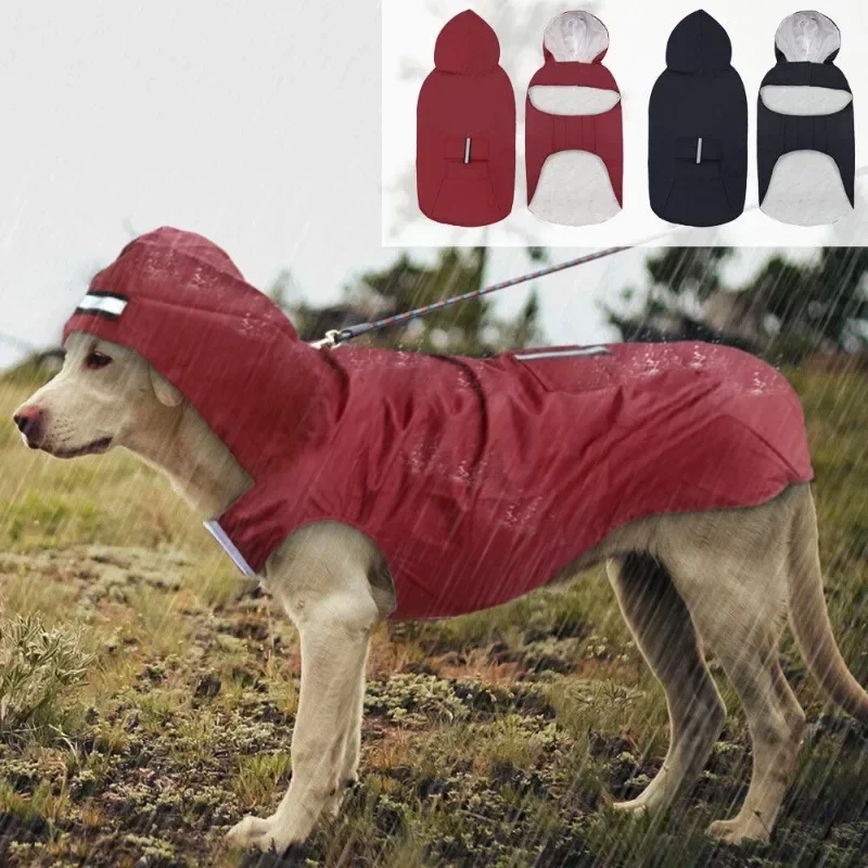 Dog Raincoat - Średnie duże psy Wodoodporna kurtka z