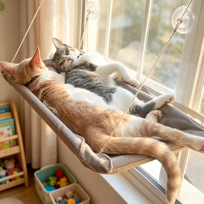 Cat Window Perch - Ultra miękki hamak dla kota do