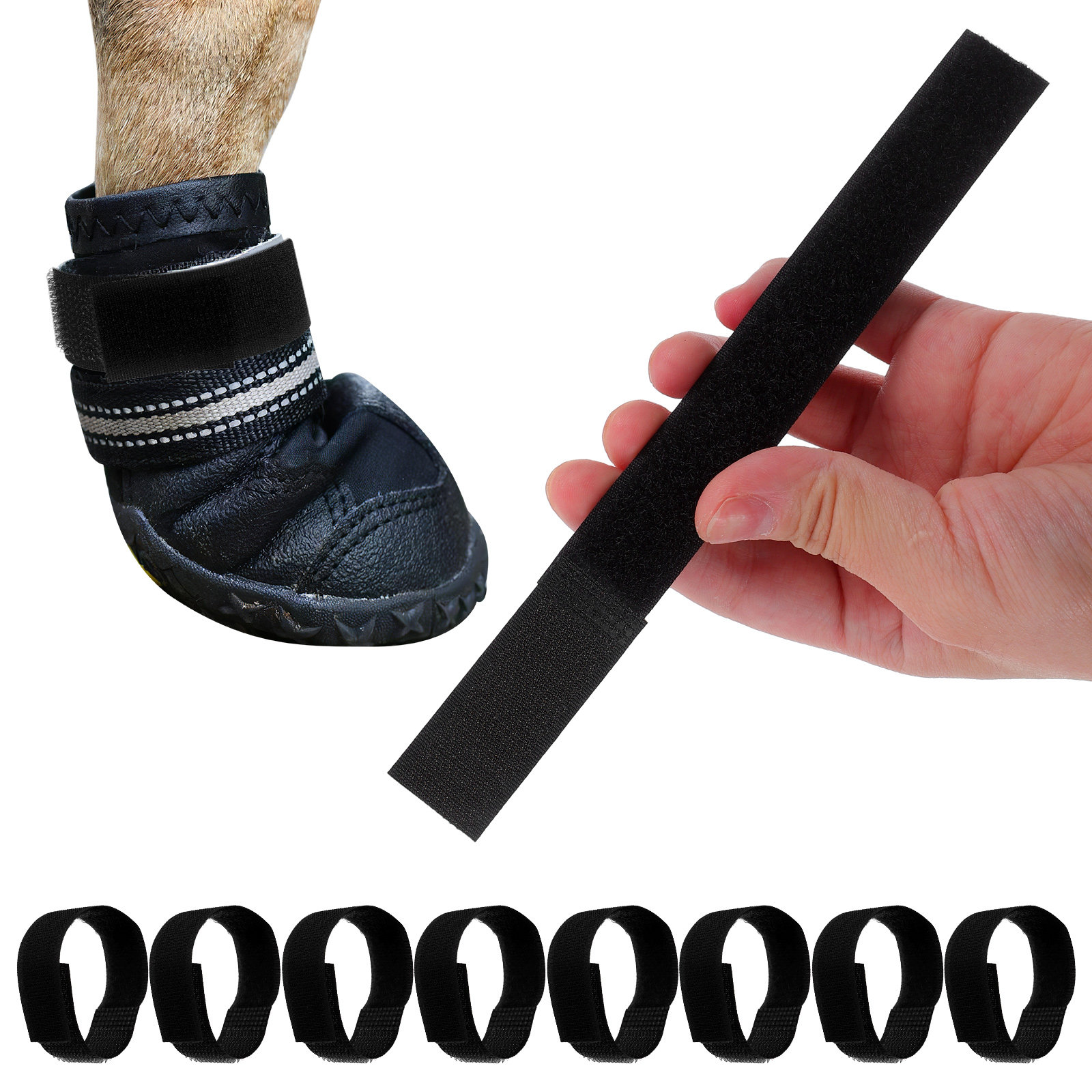 Dog Booties Paw Protector - 10 szt. Regulowanych pasków mocujących do