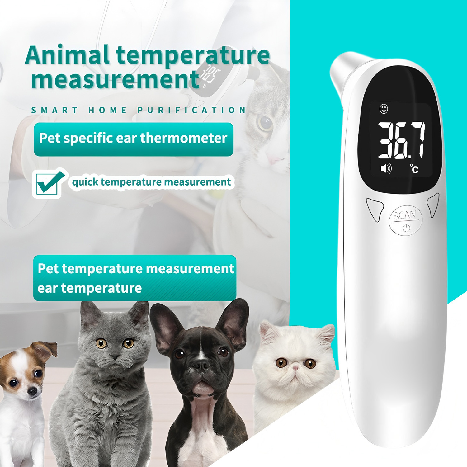 Pet Supplies Nz - Cyfrowy termometr do uszu dla zwierząt,