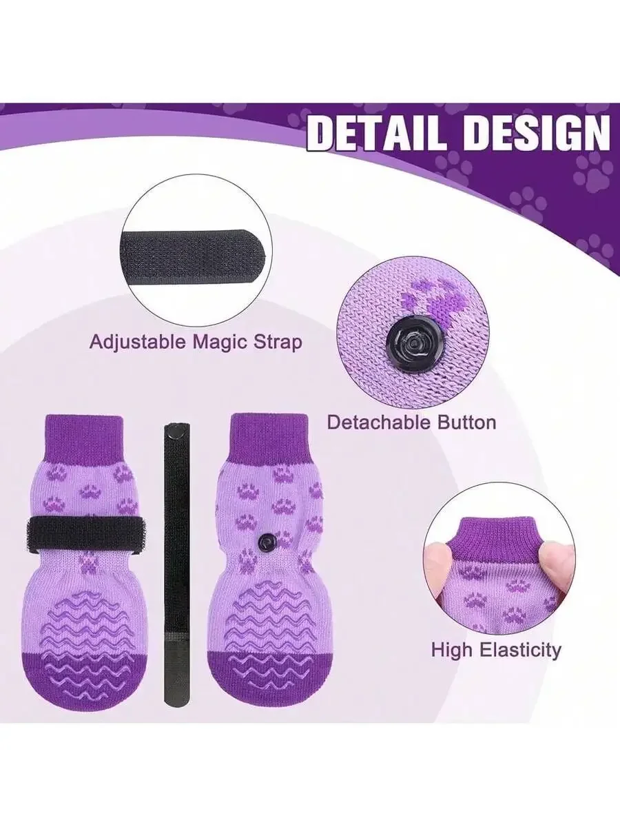 Dog Booties Paw Protector - 6 szt. Antypoślizgowe skarpetki dla psów