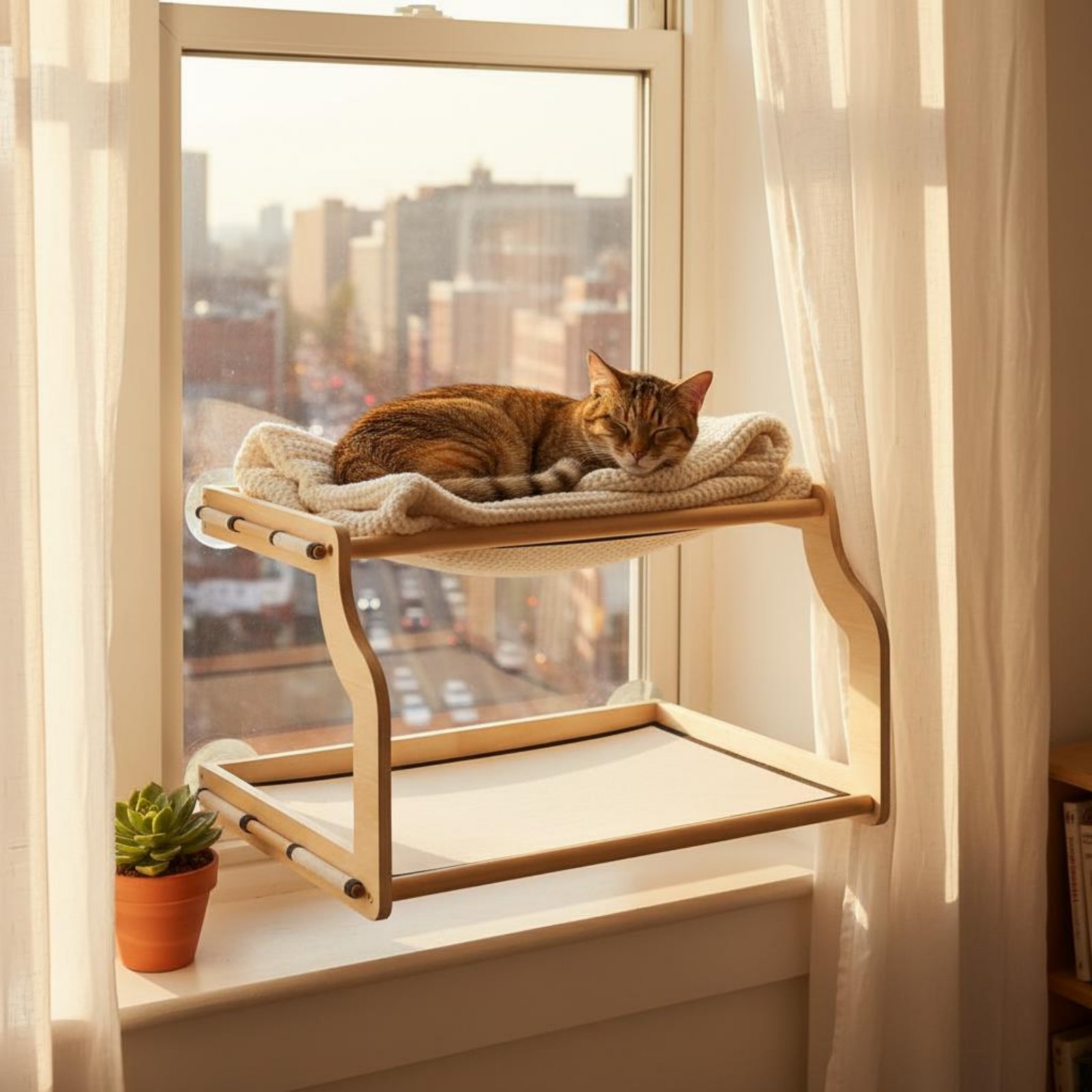Cat Window Perch - Łóżko dla kota do montażu na