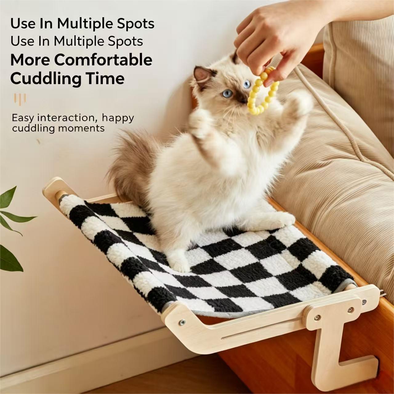 Cat Window Perch - Regulowane drewniane legowisko dla kota do