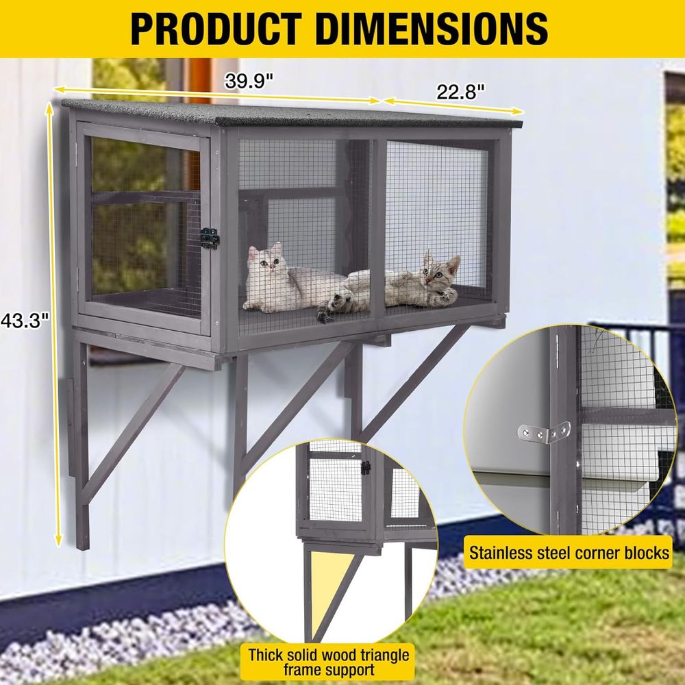 Zewnętrzna klatka dla kota z o – Cat Window Perch recenzja i cena