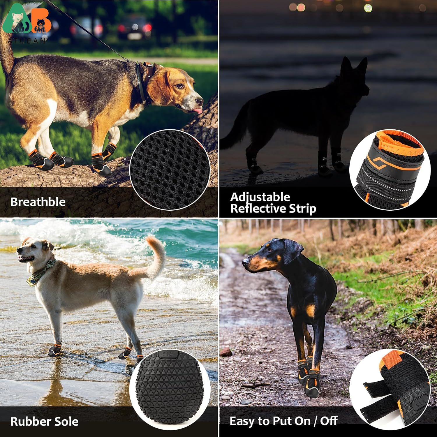 ATUBAN Buty dla psów Antypośli – Dog Booties Paw Protector recenzja i cena